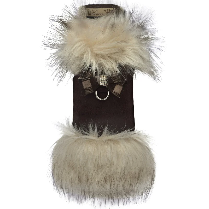 Overstock Fawn Gingham Nouveau Bow Ivory Fox Fur Coat