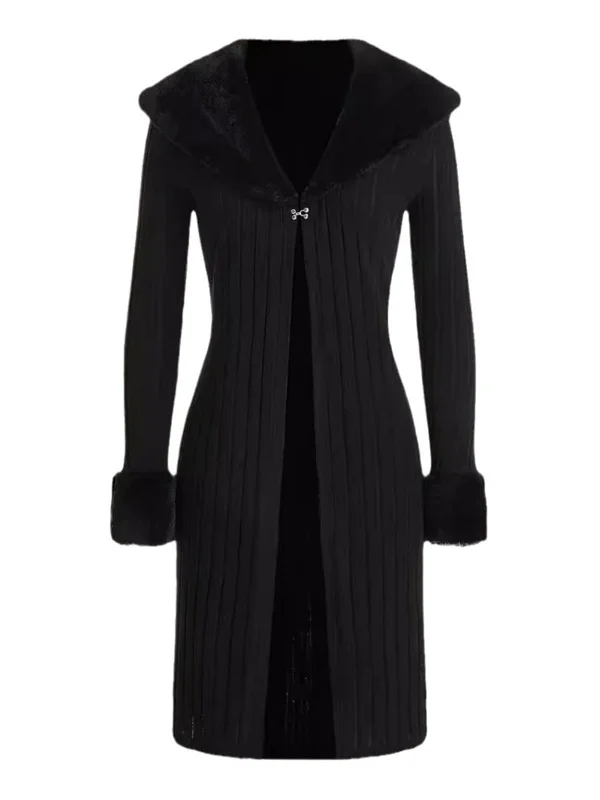 Bargain Prices Black 1960s Fur Collar Cuffs Coat