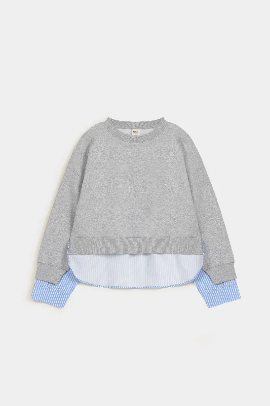 Price Rollback Sweatshirt With Contrast Fabric