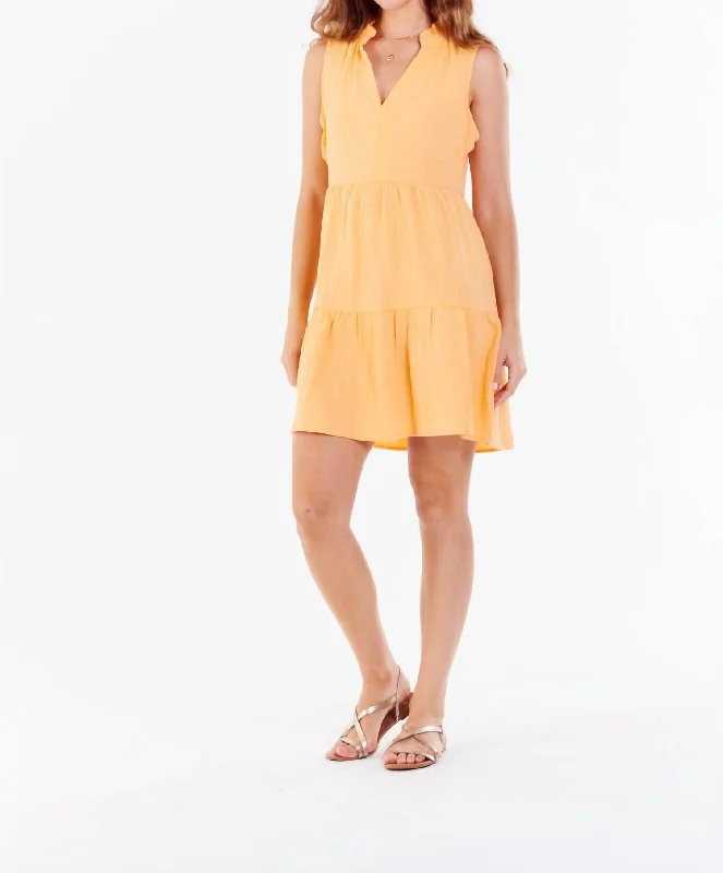 Limited Edition Helena Sleeveless Dress In Creamsicle