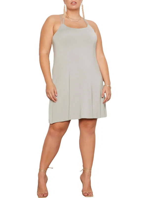 Price Reduction Plus Harper Womens Criss-Cross Back Sheath Dress