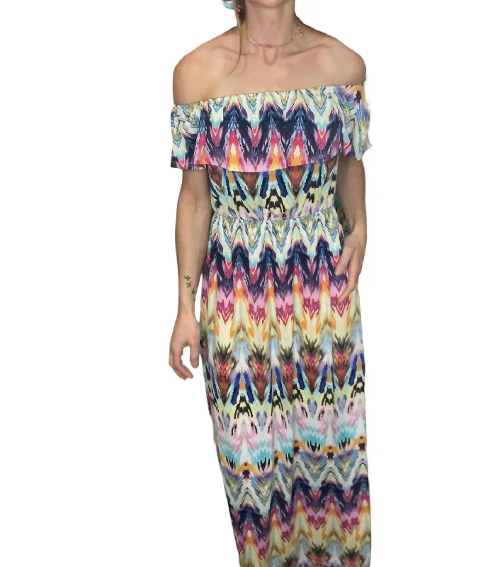 Must-Have Deals Chevron Maxi Dress In Multicolor
