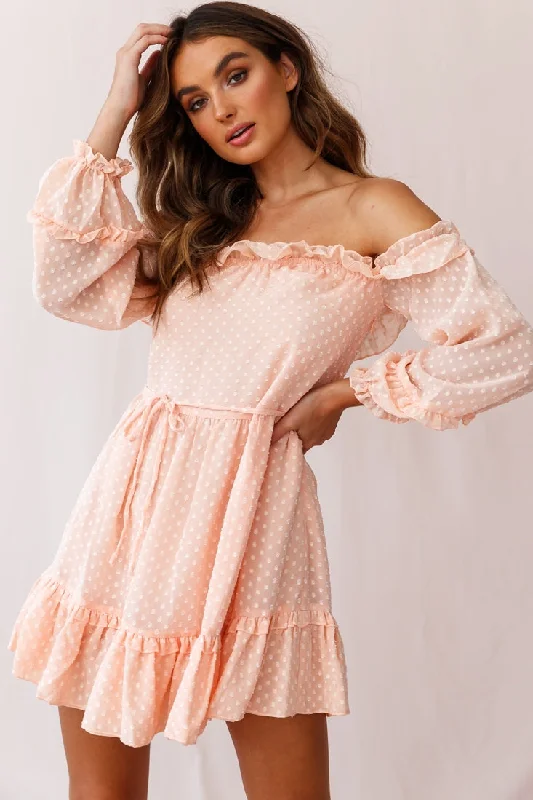Best Bargains Tracee Bardot Neckline Dress Nude