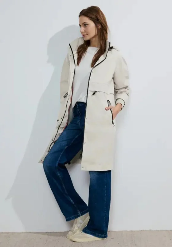 Best Seller Cecil Removable Hood Trench Coat, Beige