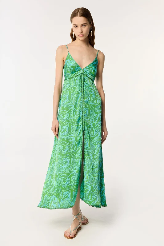 Huge Savings Long Dress Denise - Turquoise Pop Tiger