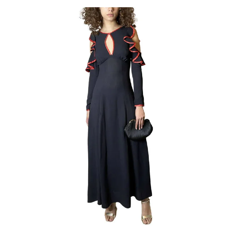Exclusive Savings Peekaboo Hire - Rare Vintage 1970's Original Black & Red maxi dress designed by Ossie Clark UK 6 - 8 Exclusive Savings Peekaboo Hire - Rare Vintage 1970's Original Black & Red maxi dress designed by Ossie Clark UK 6 - 8