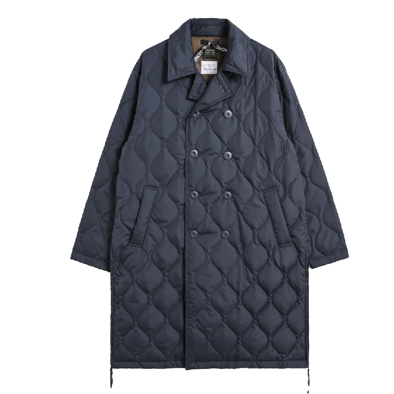Discount Days Taion Womens Military Breasted Long Down Jacket Dark Navy