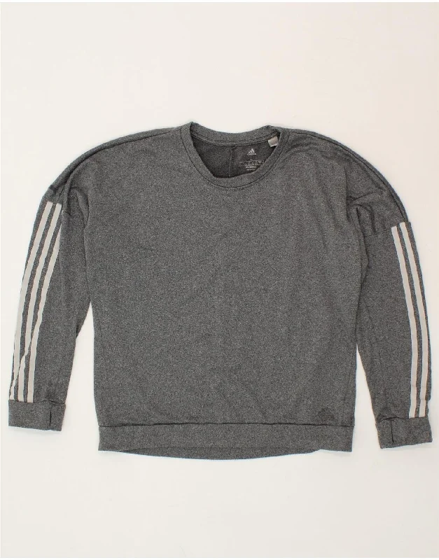 Discount Deals ADIDAS Womens Sweatshirt Jumper UK 16/18 Large Grey Polyester