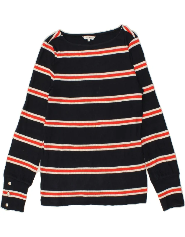 Price Buster TOMMY HILFIGER Womens Boat Neck Jumper Sweater UK 14 Large Navy Blue