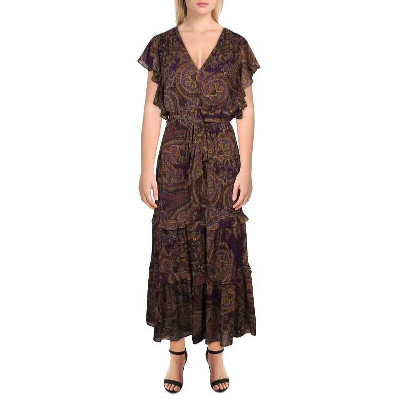 Big Discounts Womens Paisley Tea Length Midi Dress