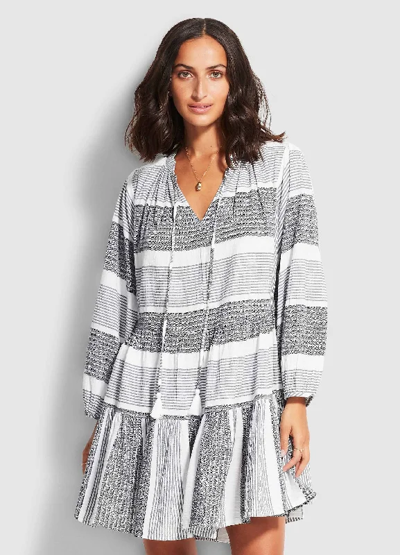 Act Now Jacquard Dress  - Black