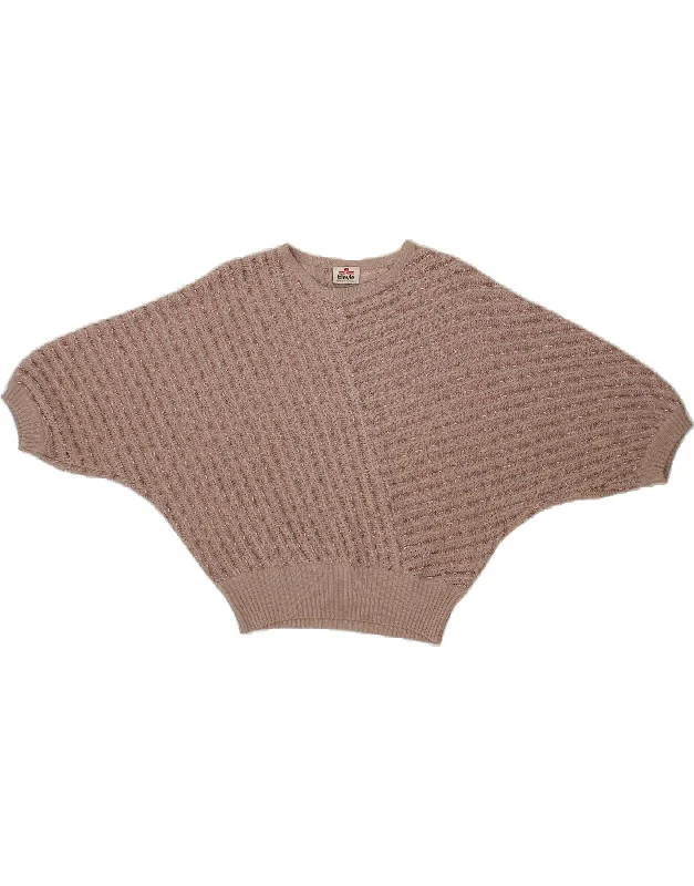 Special Savings VINTAGE Womens Batwing Crew Neck Jumper Sweater UK 8 Small Grey Striped