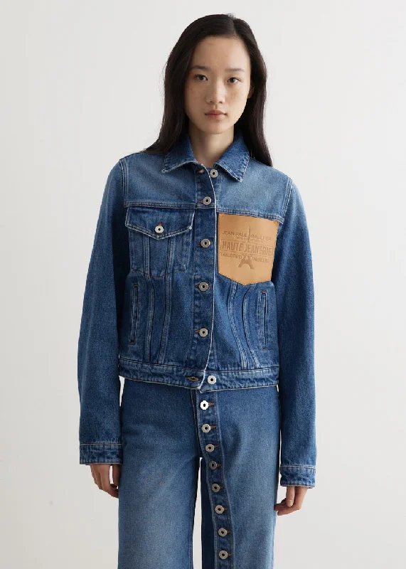 Discount Deals Denim Jacket With Leather Pocket