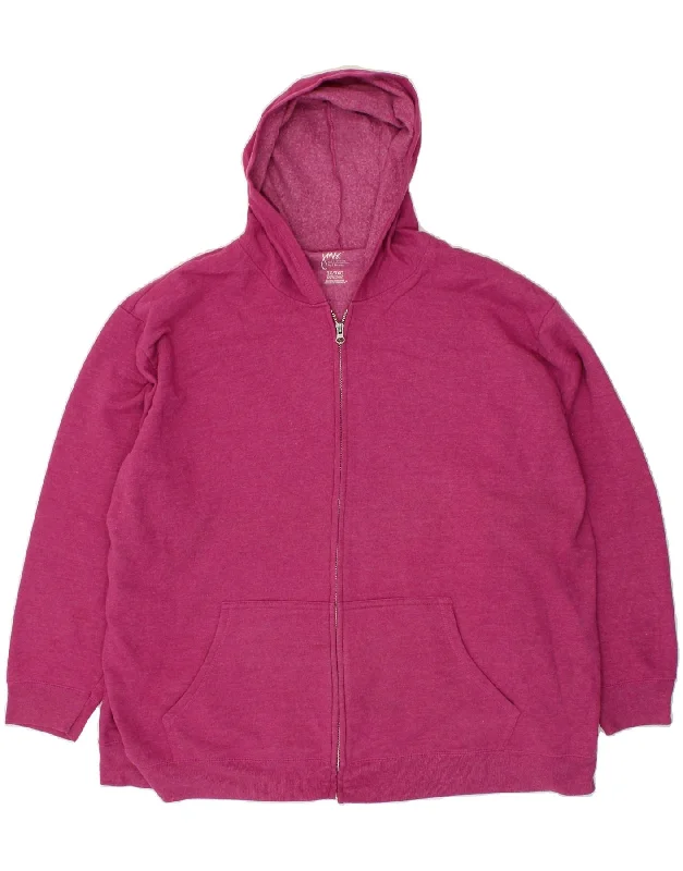 Blowout Sale HANES Womens Zip Hoodie Sweater UK 22/24 3XL Pink Cotton