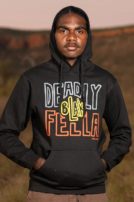 Now or Never Deadly Blak-Fella Black Premium Cotton Blend Unisex Hoodie