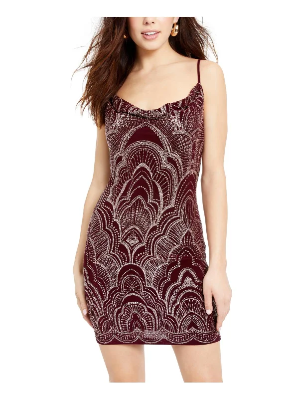 Loyalty Reward Juniors Womens Glitter Sleeveless Party Dress