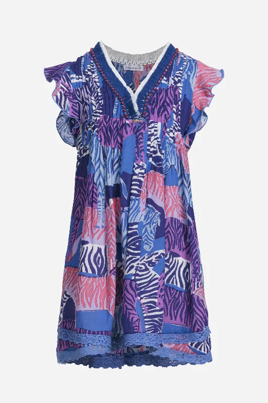 Price Cut Mini Dress Sasha for girls - Blue Ashanti