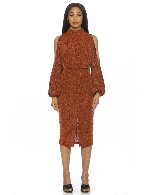 Markdown Madness Mockneck Long Sleeves Dress
