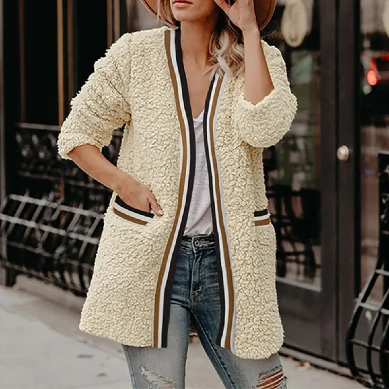 Deep Discounts DressBetty - Women's Fashion Teddy Jacket Young Women Warm Spring Windbreaker Slim Jacket Western Casual Christmas Wild Personality hot sale