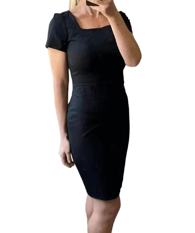 Seasonal Clearance Tailored Sheath Dress In Black