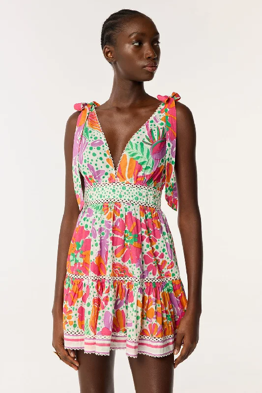 Crazy Deals Mini Dress Cara - Pink Artistic Flower