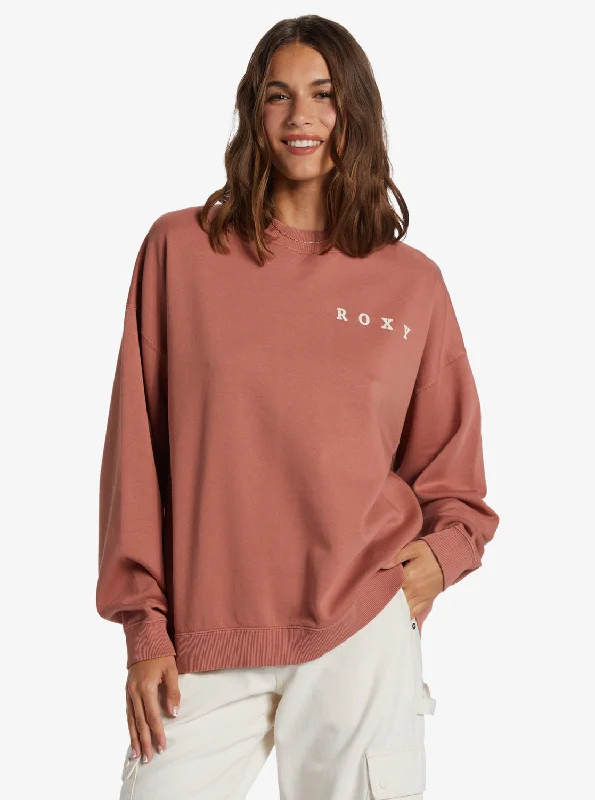Instant Discount Lineup Oversized Crew Neck Sweatshirt - Cedar Wood