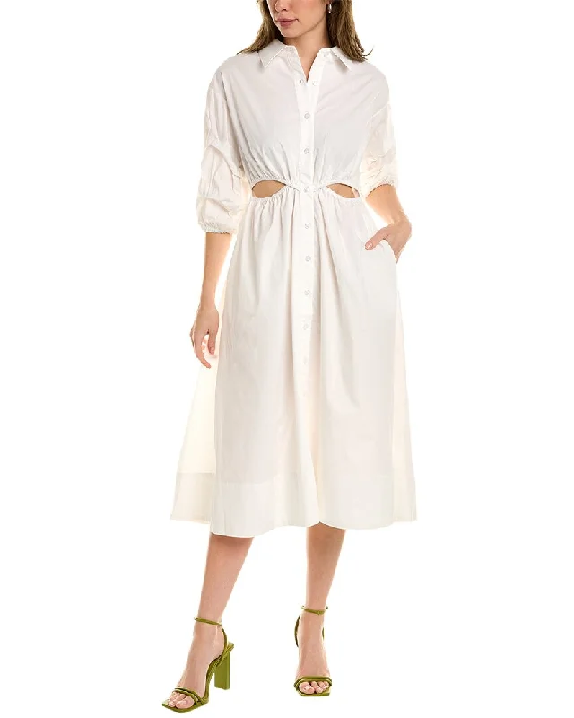 Stock Clearance Gracia Cutout Waist Shirtdress