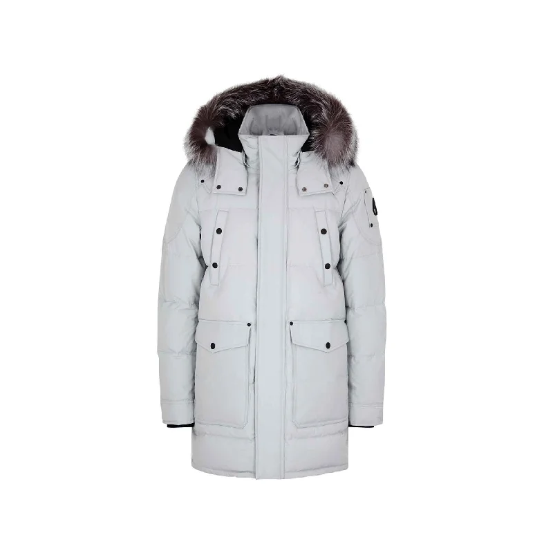 Referral Discount Moose Knuckles Womens Causapscal Parka in Grey Birch/ Frost Fur