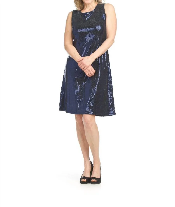 Super Bargain Sequin Dress In Navy