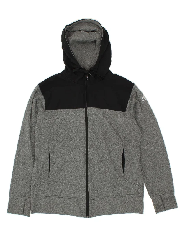Limited Time ADIDAS Womens Climawarm Graphic Zip Hoodie Sweater UK 20/22 XL Grey