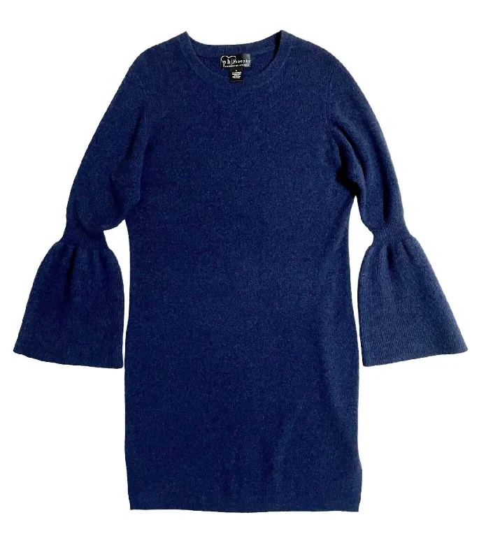 Price Rollback Women's Cashmere Knit Dress In Blue