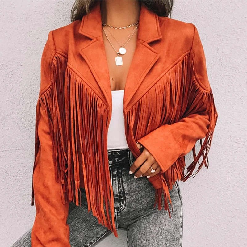 Unbeatable Prices DressBetty - Turn Down Collar Tassel Coat