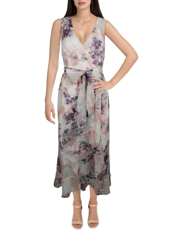 Buy More, Save More Womens Chiffon Faux-Wrap Maxi Dress