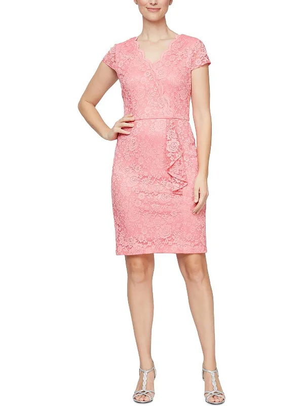 Special Discount Womens Lace Knee-Length Sheath Dress