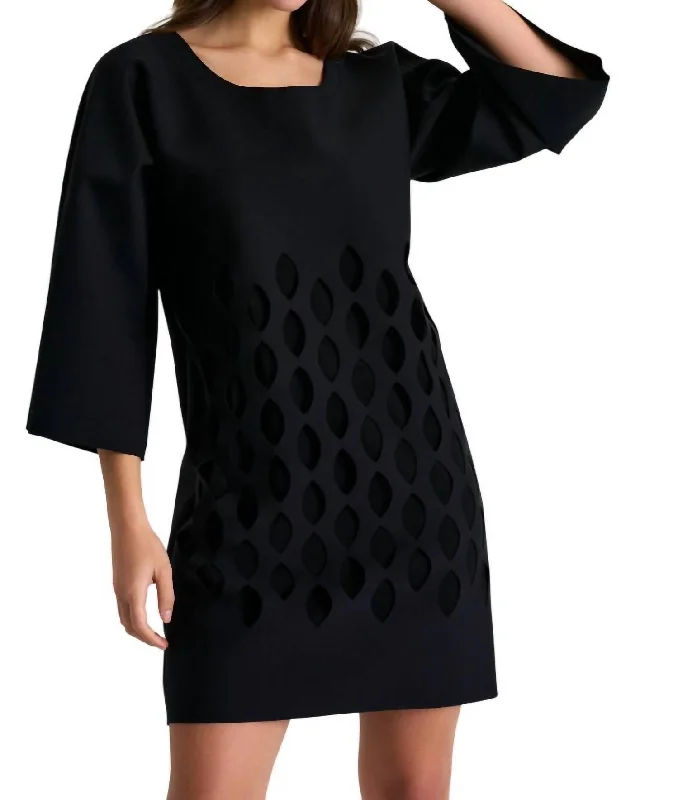 Great Deals Flared Sleeve Mini Dress In Black