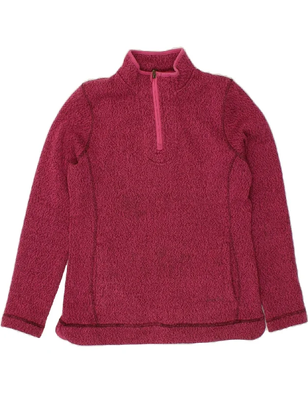 Markdowns WEIRD FISH Womens Zip Neck Sweatshirt Jumper UK 12 Medium Pink Polyester