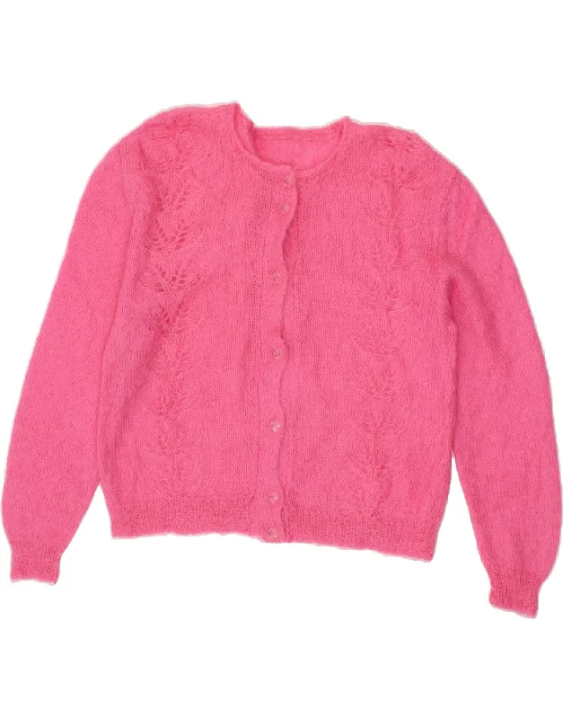 Crazy Savings VINTAGE Womens Cardigan Sweater UK 14 Medium Pink