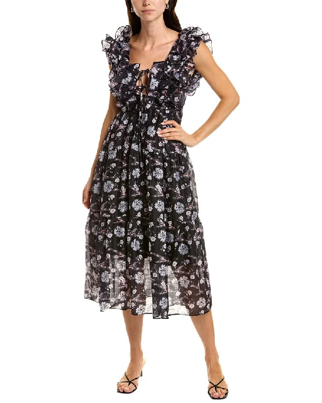 Incredible Offers Beulah Tie-Front Midi Dress