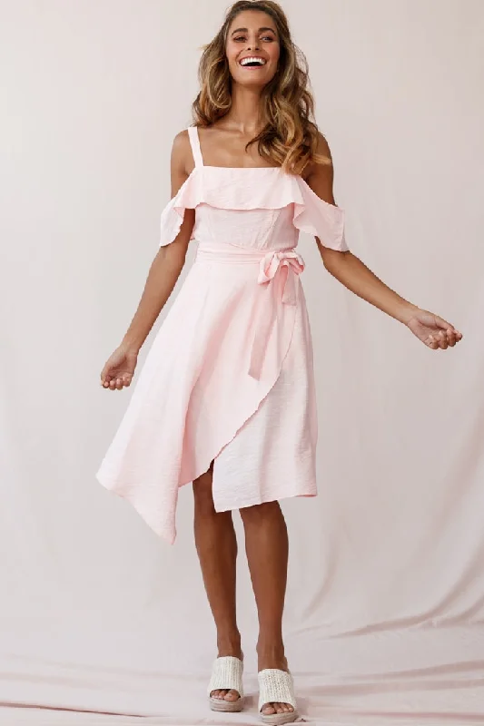 Weekend Deal Adali Flowy Summer Midi Dress Pink