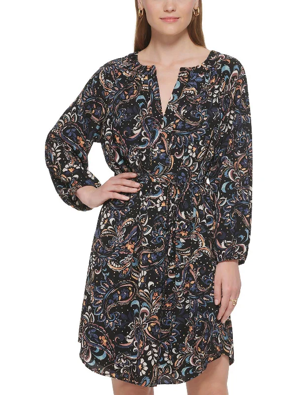 Final Sale Womens Print Above Knee Shift Dress