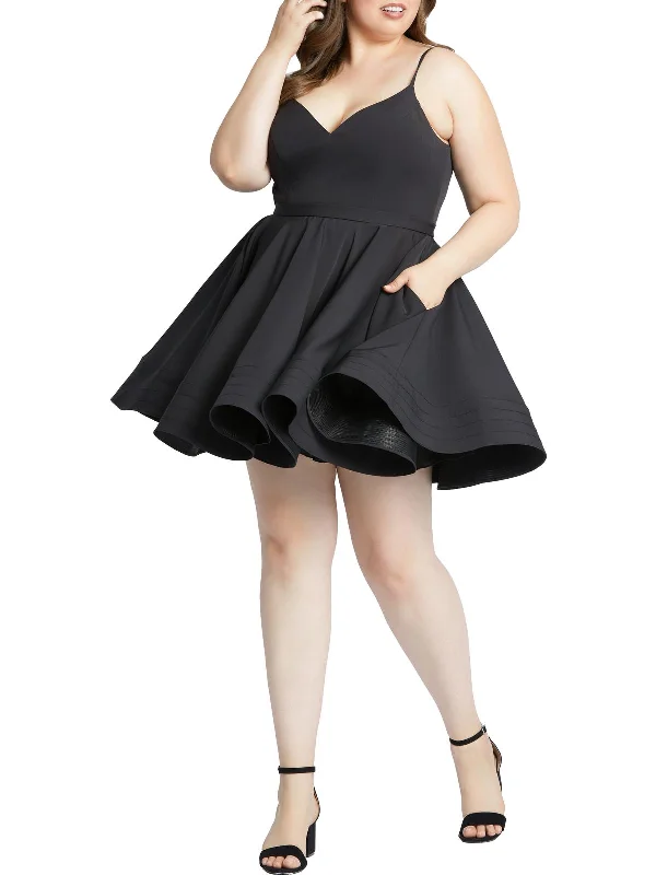 Final Markdown Plus Sweetheart Womens Cocktail Short Fit & Flare Dress