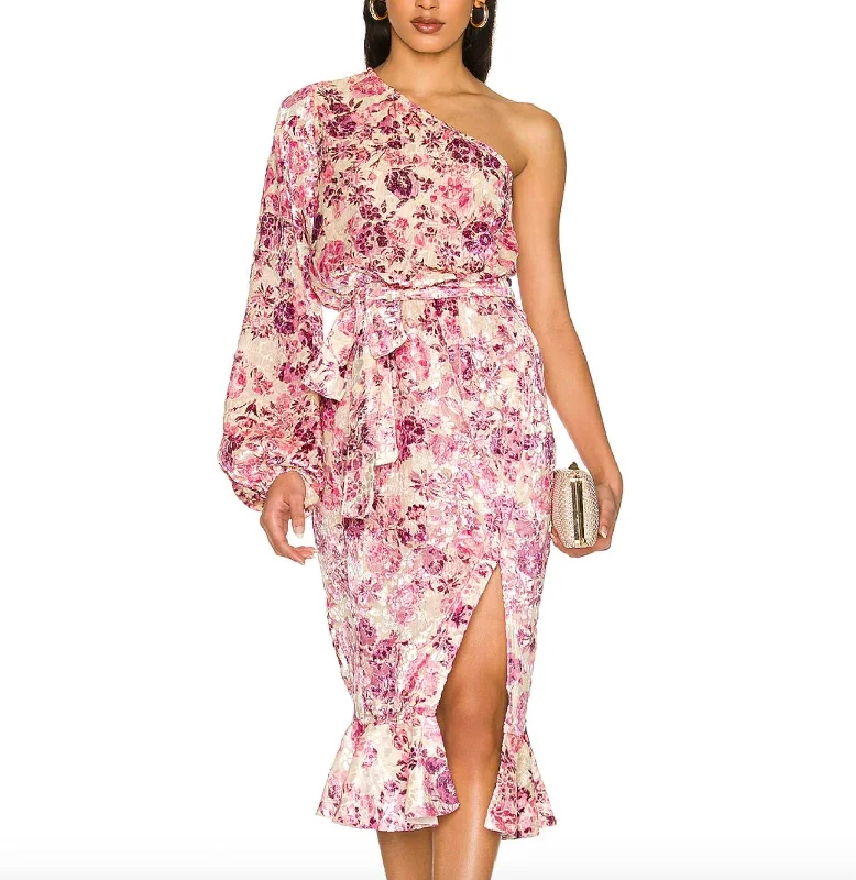 Friends and Family Sale Suki One Shoulder Dress In Off White Crimsonn