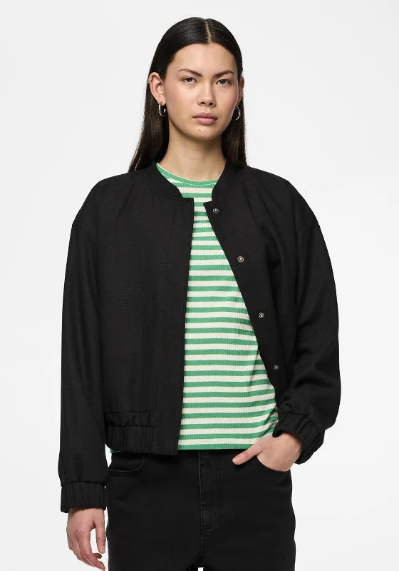 Extra Discounts Pieces Cannie Bomber Jacket, Black