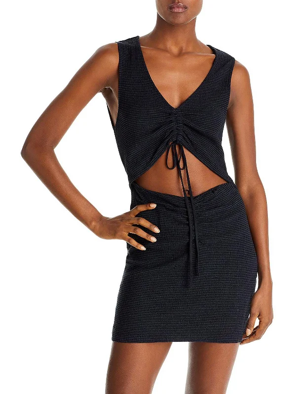 Closeout Sale Womens Cutout V-Neck Mini Dress