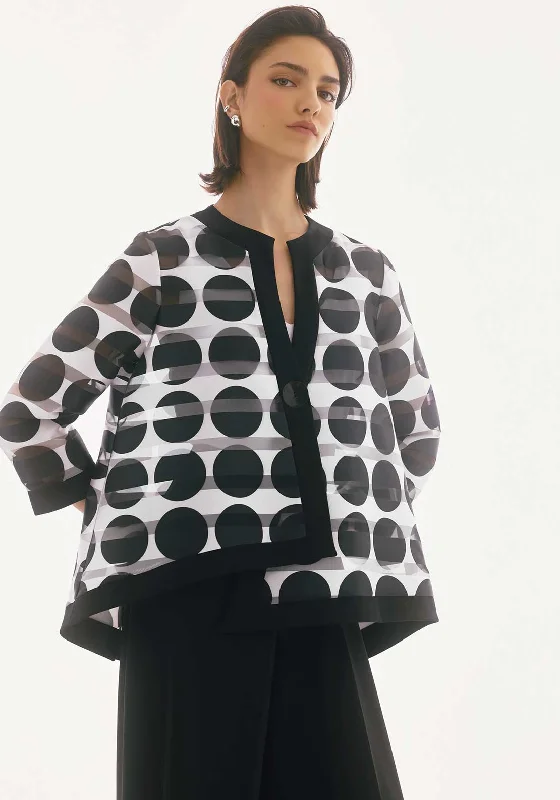 Don’t Miss Out Joseph Ribkoff Polka Dot Sheer Stripe Jacket, Black