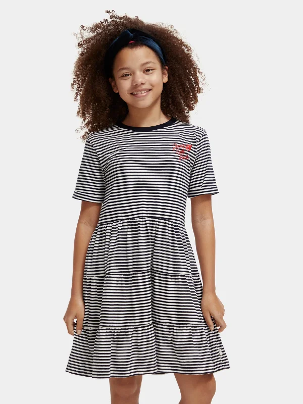 Act Now Kids - Tiered striped mini dress