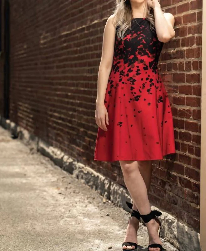 Super Bargain Dot Print Dress In Red With Black
