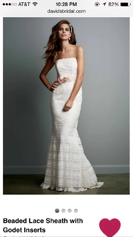 Final Markdown David's Bridal Beaded Lace Sheath with Godet Inserts Style VW9340