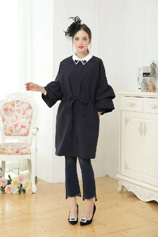 Deep Discounts Ruffle Sleeve Coat