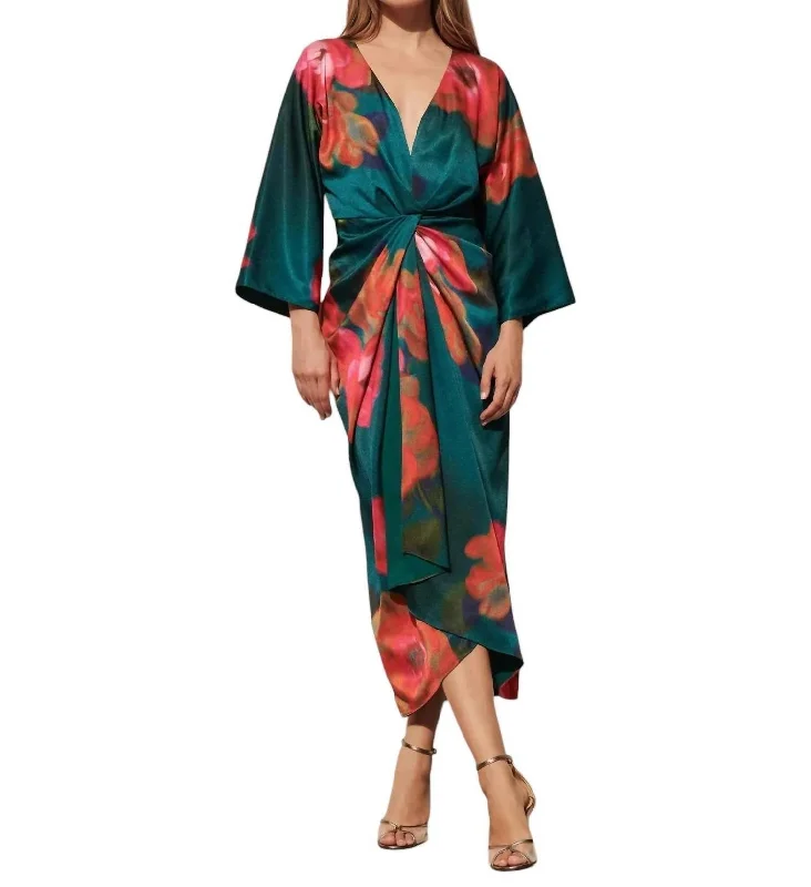 Blowout Deals Kyle Dress In Floral Exposure Tranquility Teal